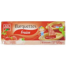 BISCUIT BARQUETTES FRAISE BF -120G