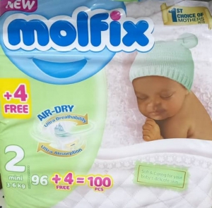 Couches bébé MOLFIX 3-6Kg - 96 Pcs