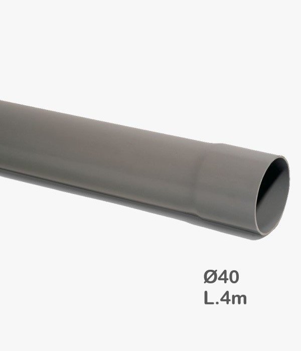 Tuyau PVC Diam. 40mm, L. 4m