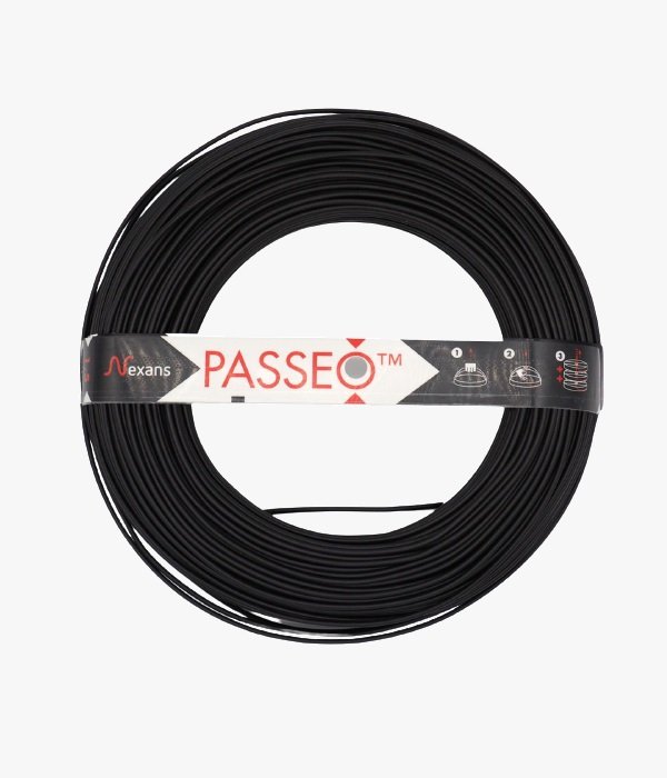 Nexans – Fil Rigide H07V-U Passeo 1×2.5 Noir – Rouleau de 100 m