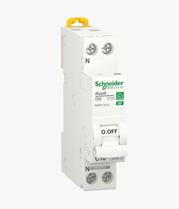 Disjoncteur Schneider Resi9 C10 1P+N 10A – Courbe C – R9PFC610
